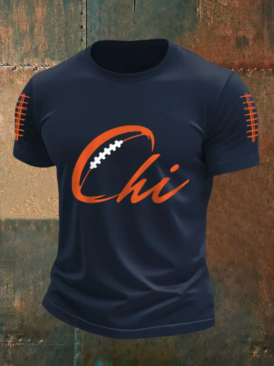 Men’s Football Fans Lovers Gameday Casual Tee Navy Blue / S