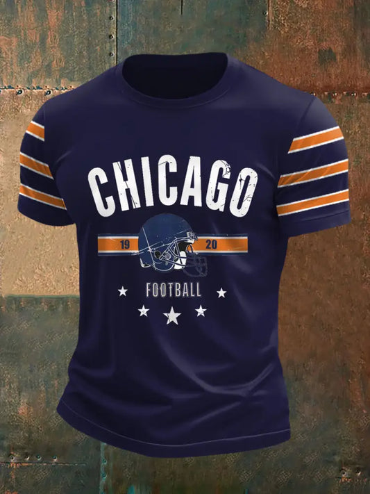 Men’s Football Fans Lovers Gameday Casual Tee Navy Blue / S