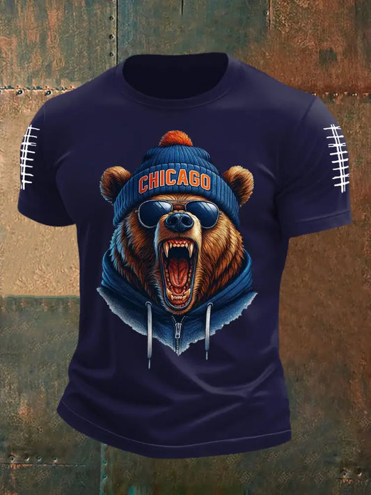 Men’s Football Fans Lovers Gameday Casual Tee Navy Blue / S