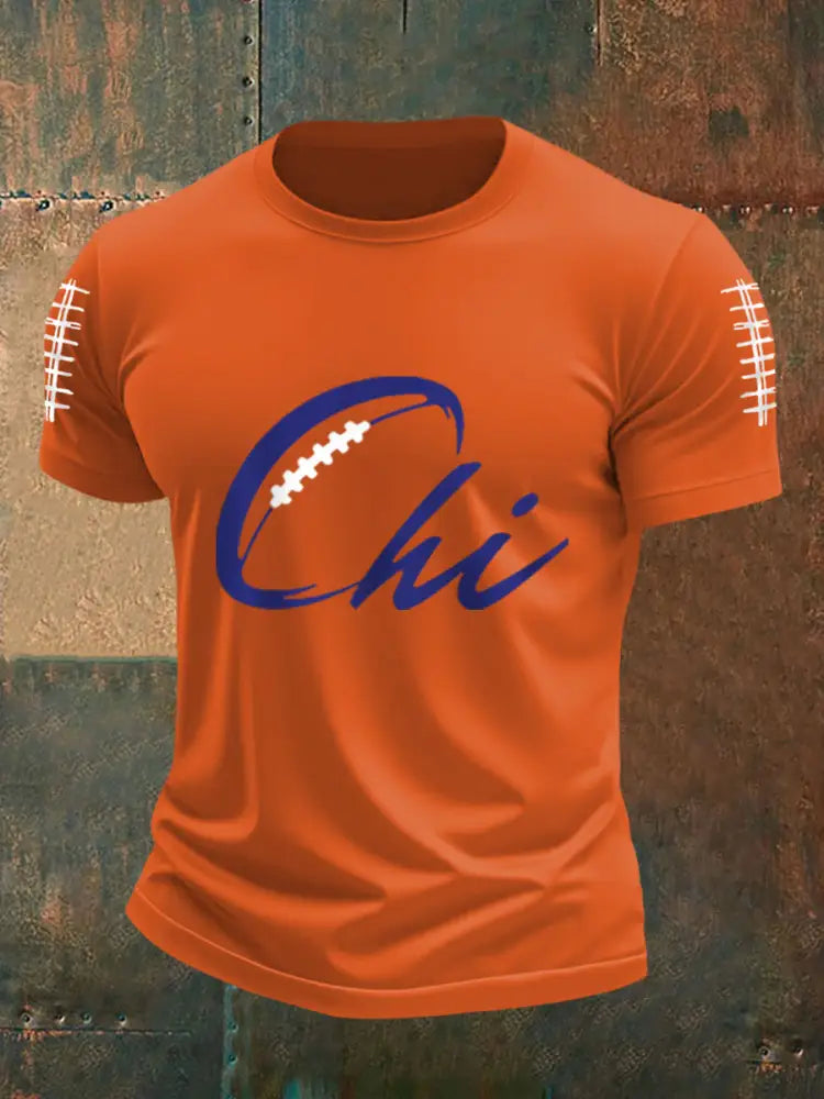 Men’s Football Fans Lovers Gameday Casual Tee Orange / S
