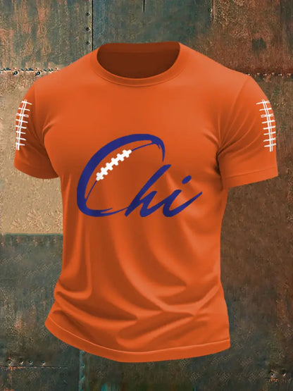 Men’s Football Fans Lovers Gameday Casual Tee Orange / S