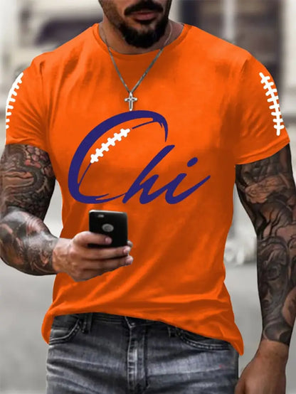 Men’s Football Fans Lovers Gameday Casual Tee Orange / S