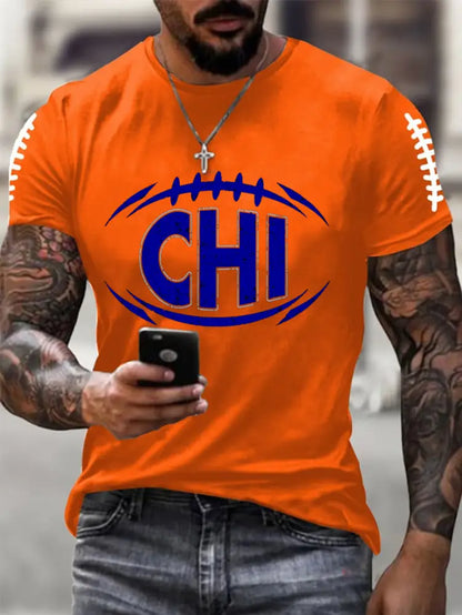 Men’s Football Fans Lovers Gameday Casual Tee Orange / S