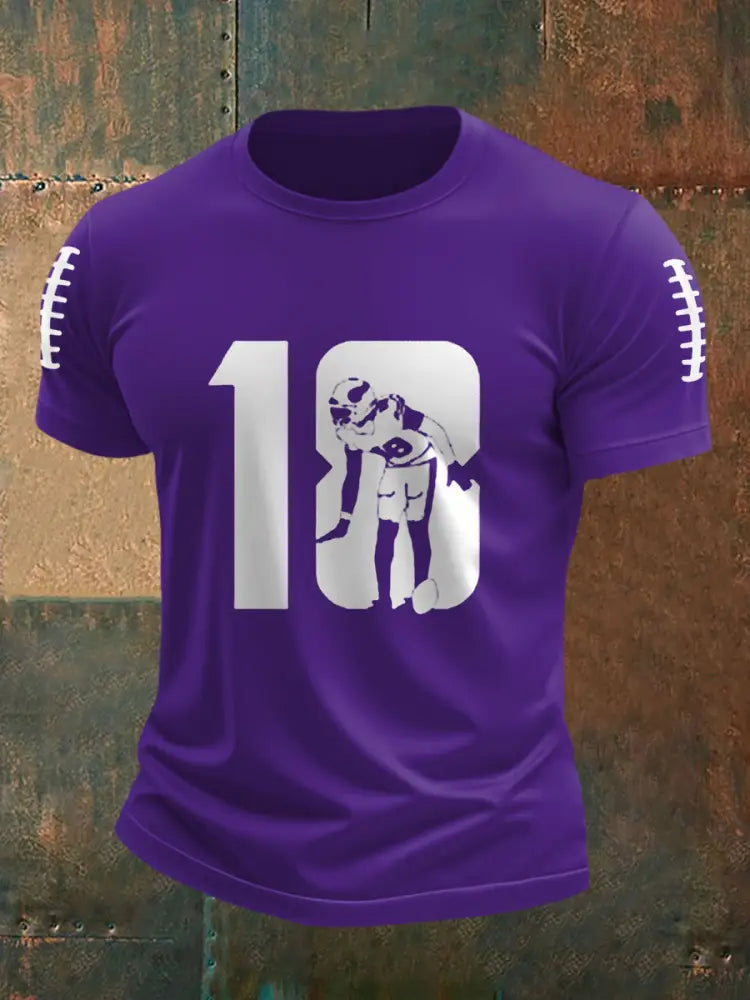 Men’s Football Fans Lovers Gameday Casual Tee Purple / S