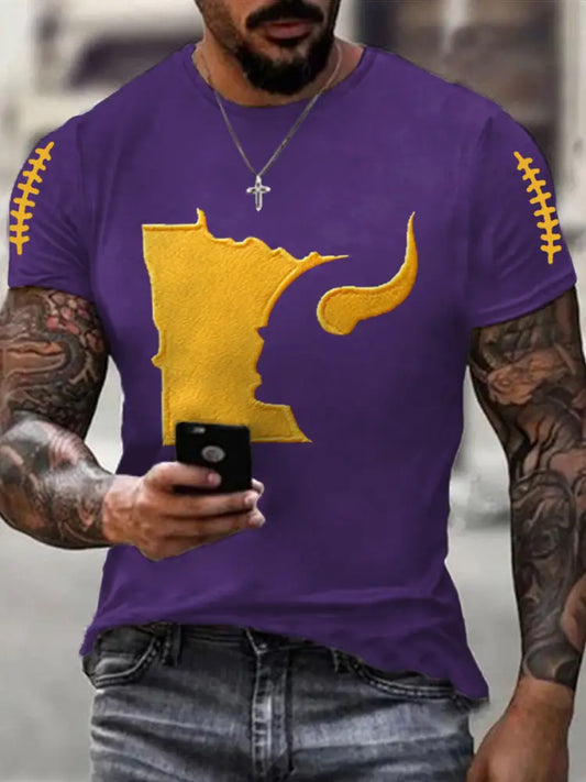 Men’s Football Fans Lovers Gameday Casual Tee Purple / S