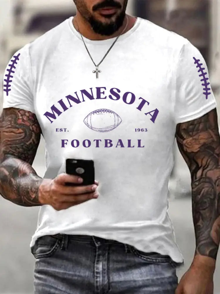 Men’s Football Fans Lovers Gameday Casual Tee White / S