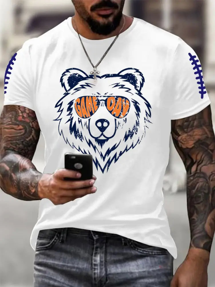 Men’s Football Fans Lovers Gameday Casual Tee White / S