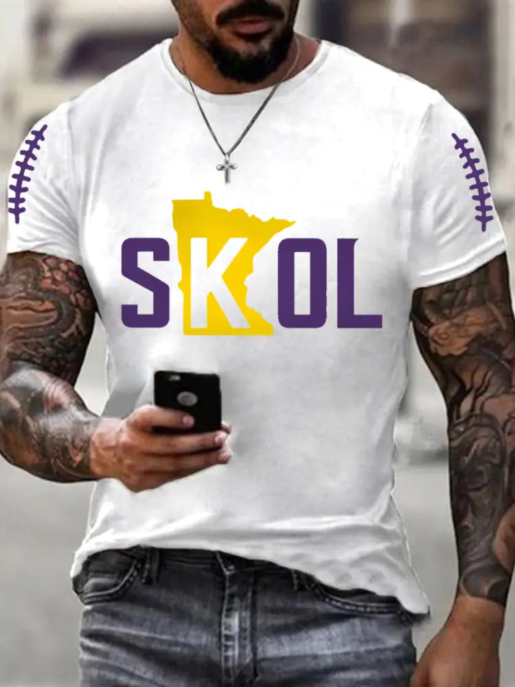 Men’s Football Fans Lovers Gameday Casual Tee White / S