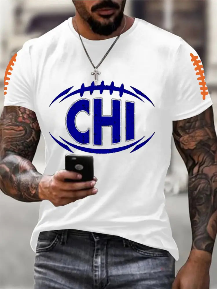 Men’s Football Fans Lovers Gameday Casual Tee White / S