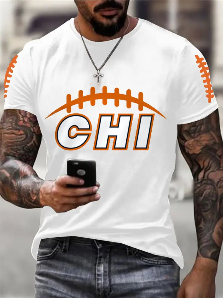 Men’s Football Fans Lovers Gameday Casual Tee White / S