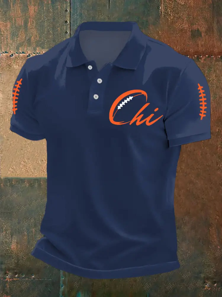 Men’s Football Fans Lovers Gameday Casual Top Navy Blue / S