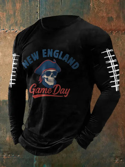 Men’s Football Fans Lovers Gameday Printed T shirt Black / S
