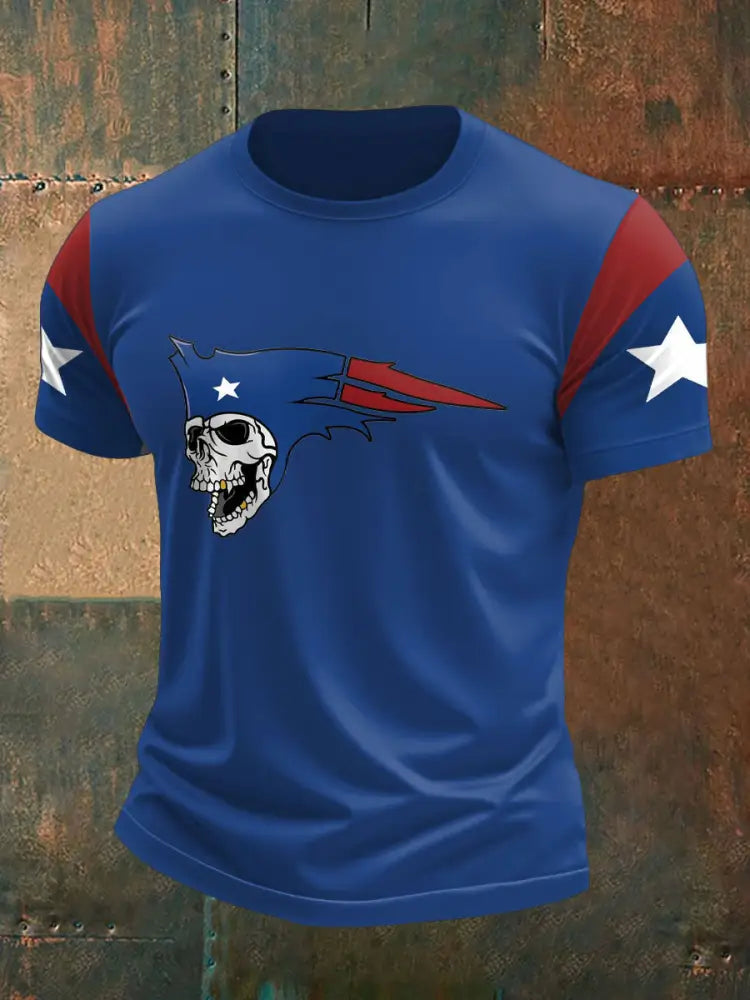 Men’s Football Fans Lovers Gameday Printed T shirt Blue / S