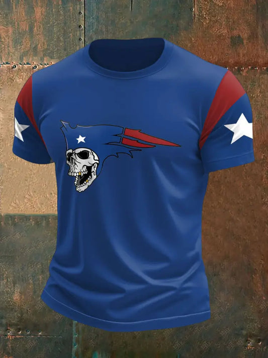Men’s Football Fans Lovers Gameday Printed T shirt Blue / S