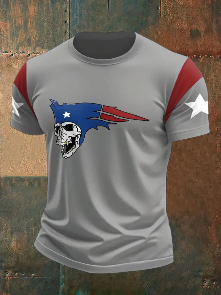 Men’s Football Fans Lovers Gameday Printed T shirt Light Gray / S