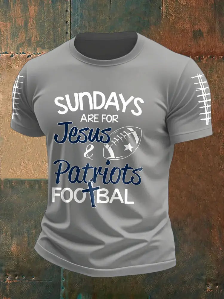 Men’s Football Fans Lovers Gameday Printed T shirt Light Gray / S