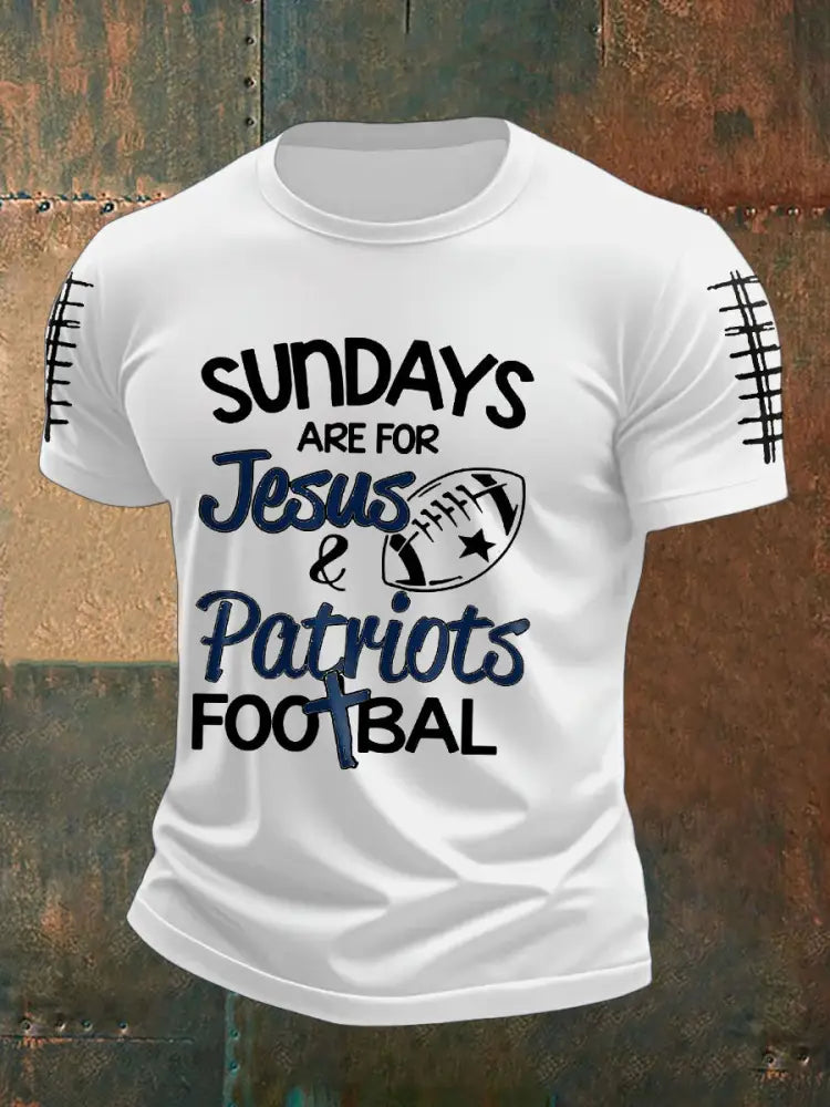 Men’s Football Fans Lovers Gameday Printed T shirt White / S