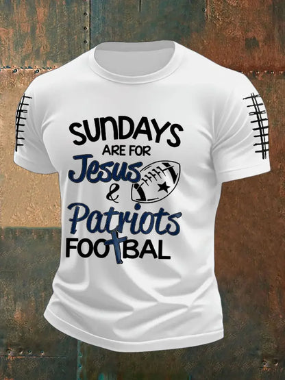Men’s Football Fans Lovers Gameday Printed T shirt White / S