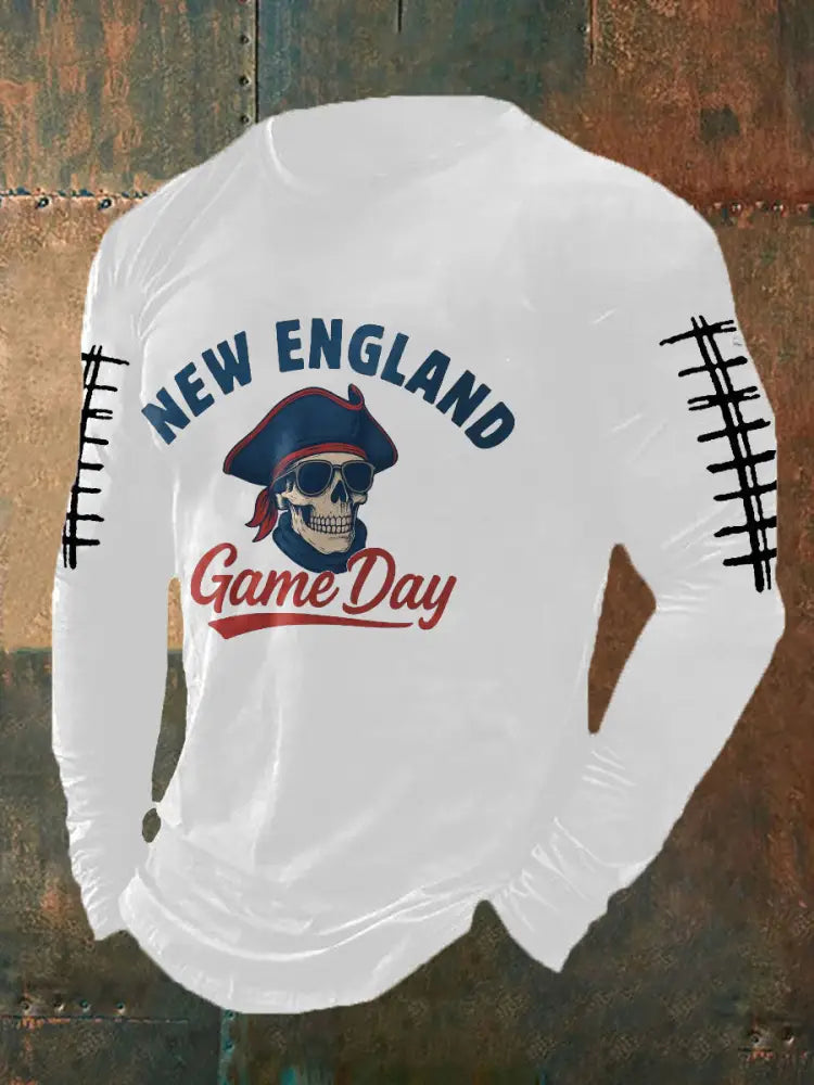 Men’s Football Fans Lovers Gameday Printed T shirt White / S