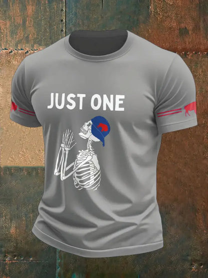 Men’s Football Lover Buffalo Printed T-shirt Light Gray / S