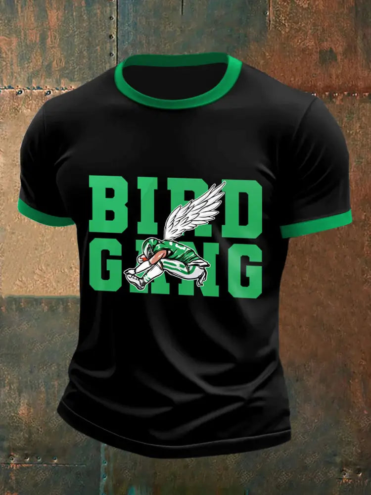 Men’s Football Philadelphia Eagles Printed Vintage Fashion Loose Short Sleeve T-Shirt Black / S