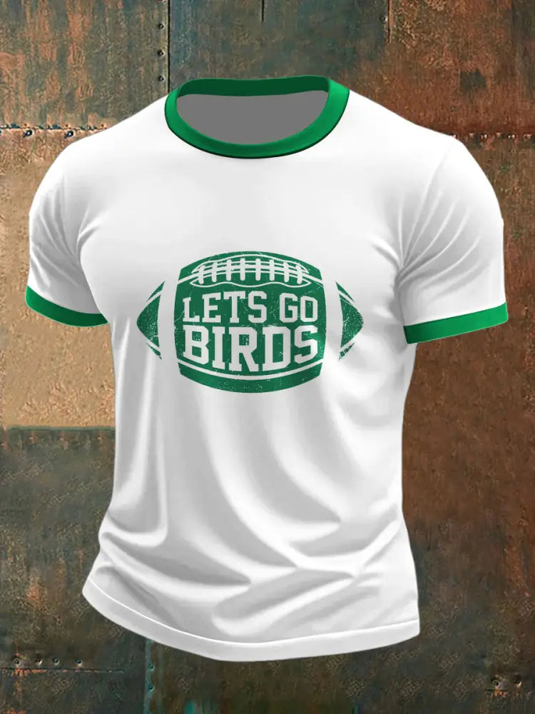 Men’s Football Philadelphia Eagles Printed Vintage Fashion Loose Short Sleeve T-Shirt White / S