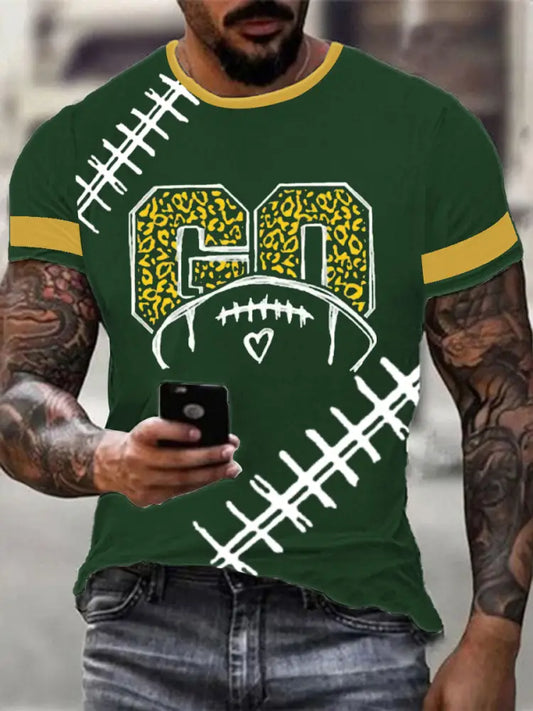 Men’s Football Print short sleeves t shirt As picture / S