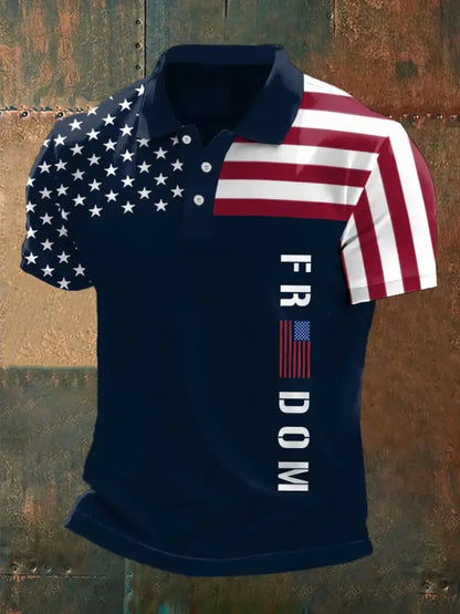Men’s Freedom Charlie Kirk Printed Shirt Navy Blue / S