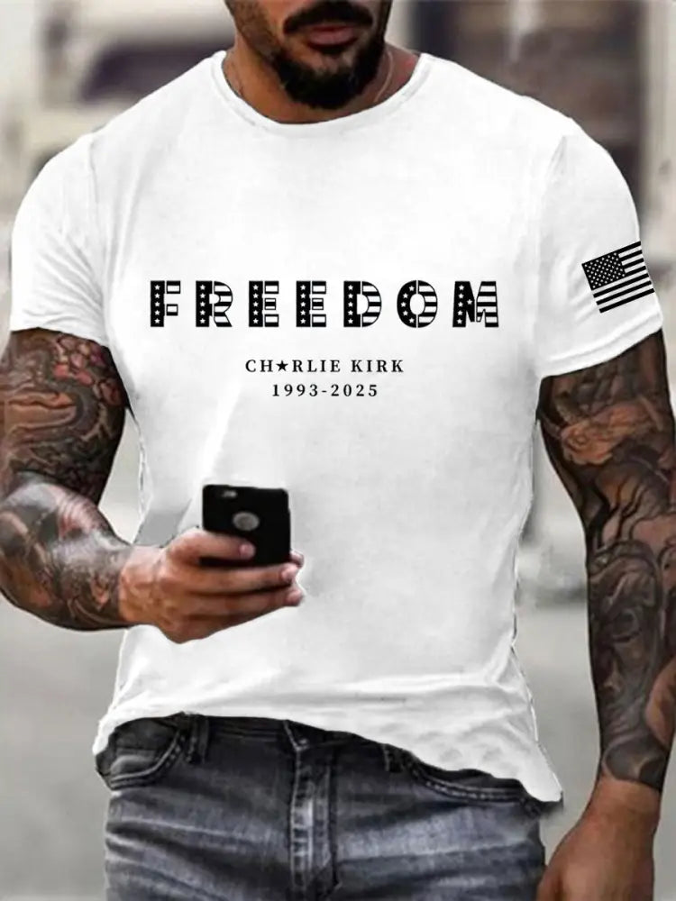 Men’s Freedom Charlie Kirk Printed T-shirt White / S