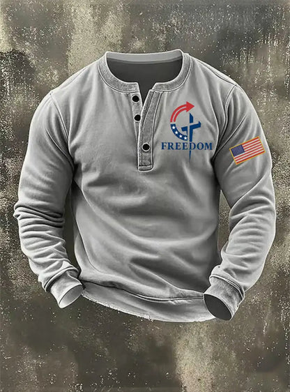 Men’s Freedom Faith Printed Sweatshirt Gray / S