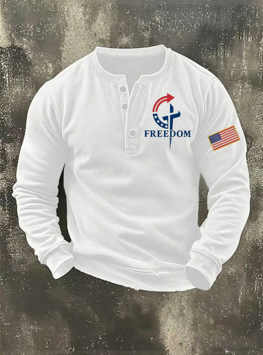 Men’s Freedom Faith Printed Sweatshirt White / S