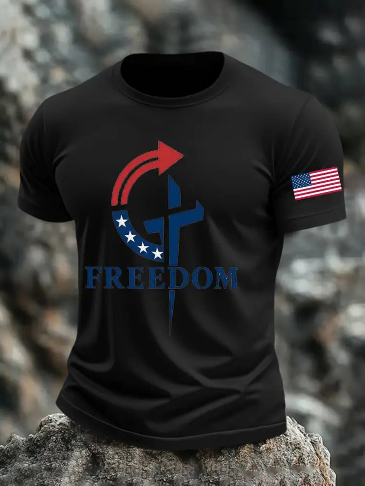 Men’s Freedom Faith Printed T-shirt Black / S