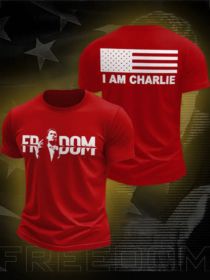 Men’s Freedom I Am Charlie Printed T-shirt Pure Red / S
