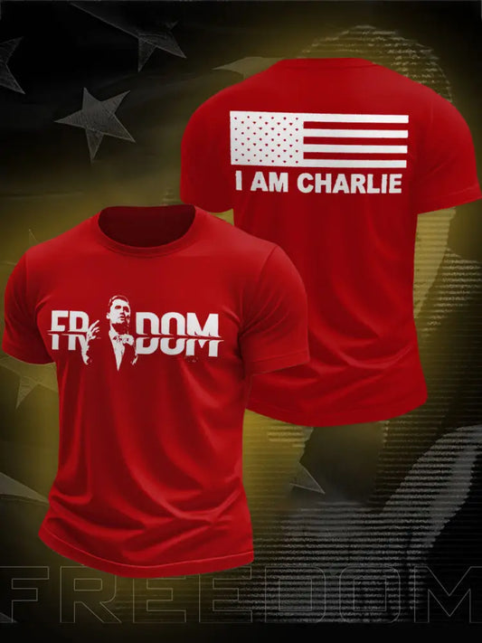 Men’s Freedom I Am Charlie Printed T-shirt Pure Red / S