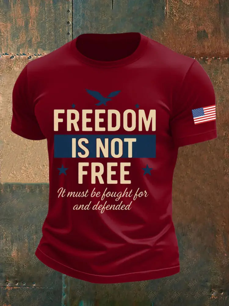 Men’s Freedom Is Not Free Charlie Kirk Printed T-shirt Deep Red / S
