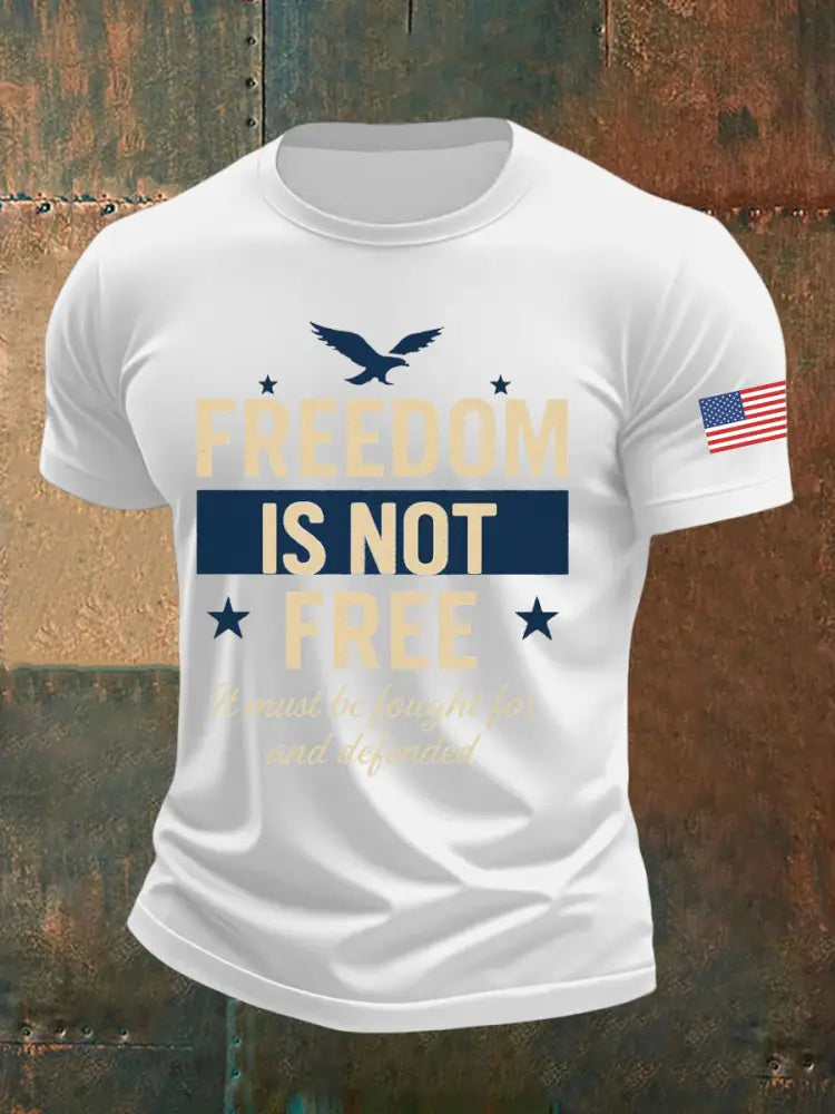 Men’s Freedom Is Not Free Charlie Kirk Printed T-shirt White / S