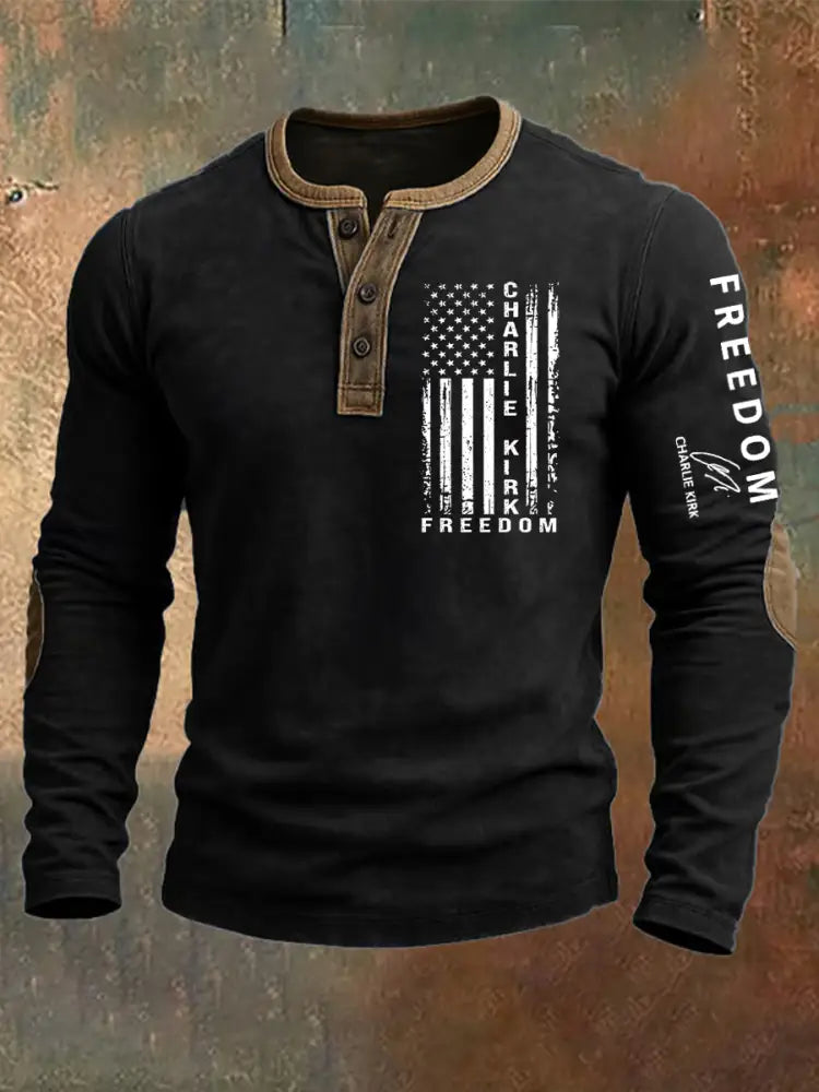 Men’s Freedom Is Not Free R.I.P Charlie Kirk Baggy Long Sleeve Top Black / S