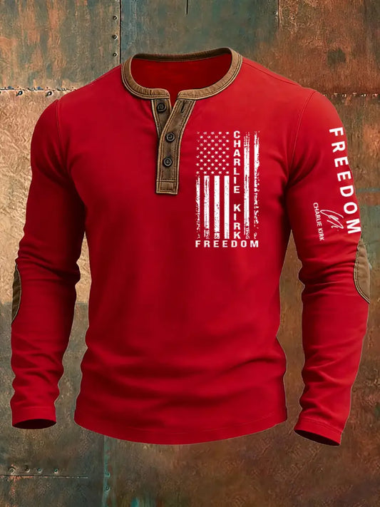 Men’s Freedom Is Not Free R.I.P Charlie Kirk Baggy Long Sleeve Top Red / S