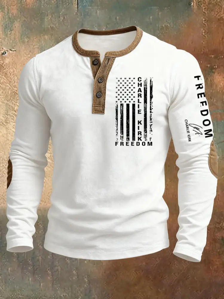 Men’s Freedom Is Not Free R.I.P Charlie Kirk Baggy Long Sleeve Top White / S