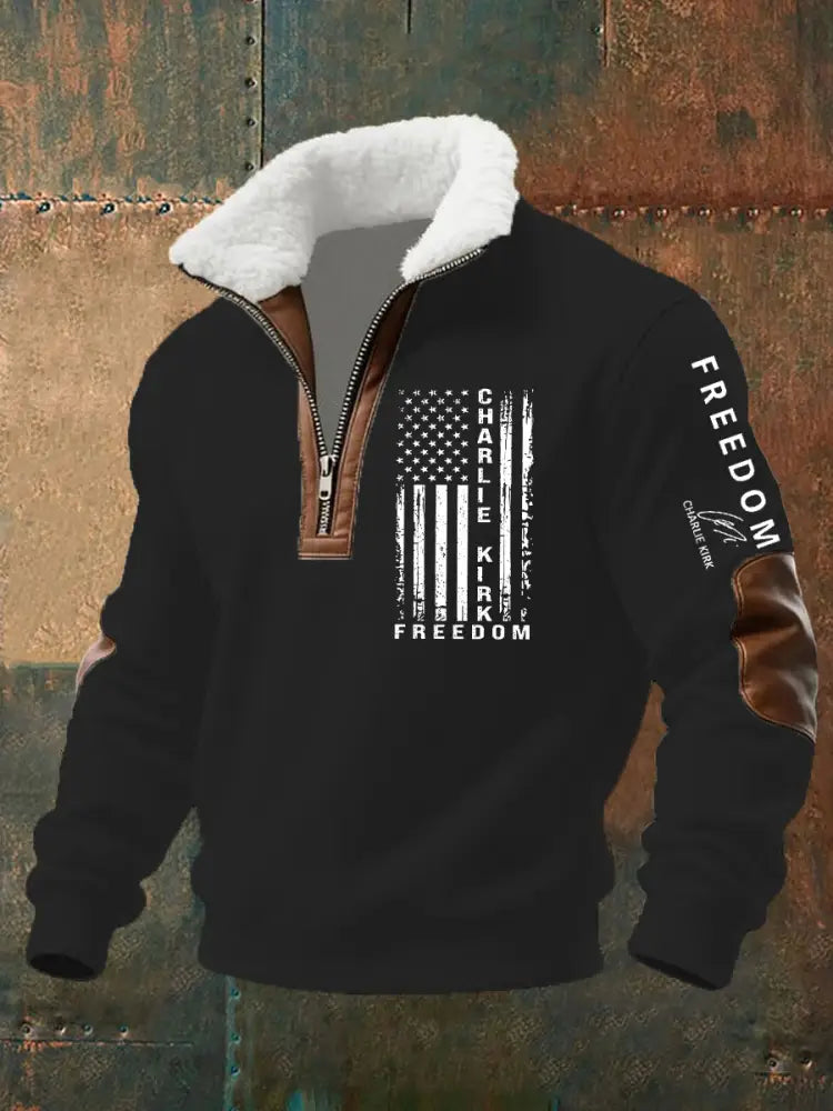 Men’s Freedom Is Not Free R.I.P Charlie Kirk Baggy Zip-up Hoodie Black / S