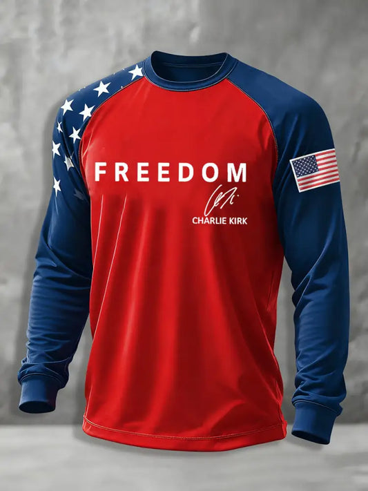 Men’s Freedom Is Not Free R.I.P Charlie Kirk Casual Long Sleeve T-shirt Red / S
