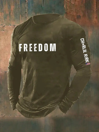 Men’s Freedom Is Not Free R.I.P Charlie Kirk Long Sleeve T-shirt Army Green / S