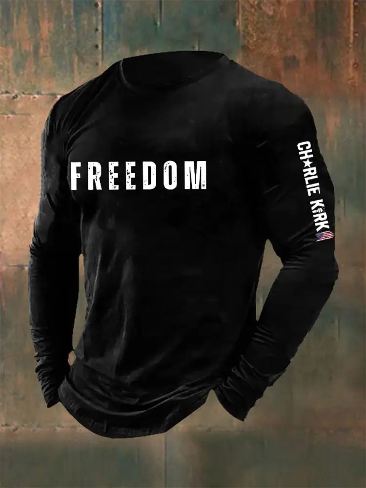 Men’s Freedom Is Not Free R.I.P Charlie Kirk Long Sleeve T-shirt Black / S