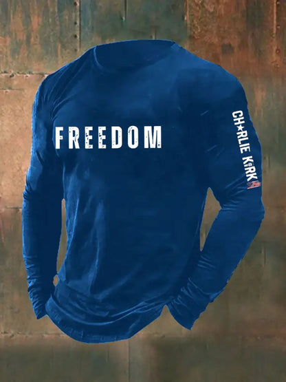 Men’s Freedom Is Not Free R.I.P Charlie Kirk Long Sleeve T-shirt Blue / S