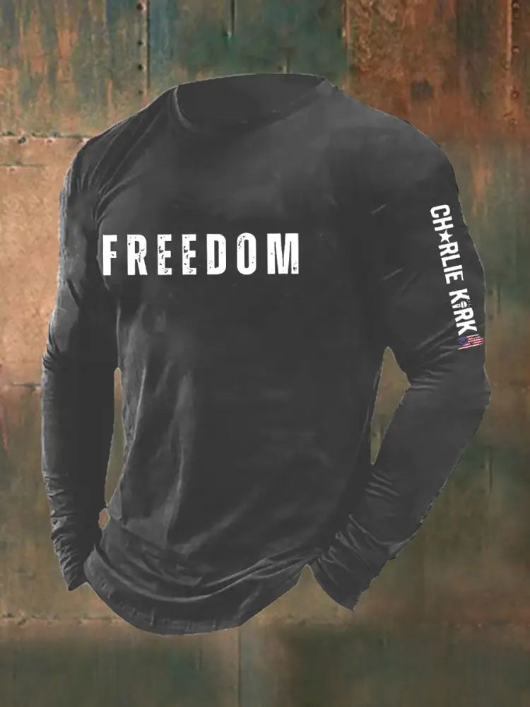 Men’s Freedom Is Not Free R.I.P Charlie Kirk Long Sleeve T-shirt Dark Gray / S