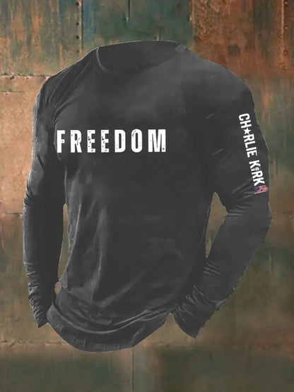 Men’s Freedom Is Not Free R.I.P Charlie Kirk Long Sleeve T-shirt Dark Gray / S