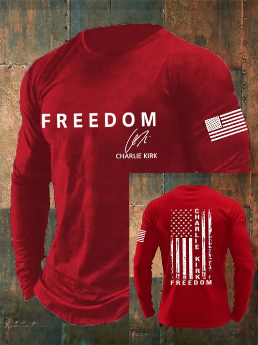 Men’s Freedom Is Not Free R.I.P Charlie Kirk Long Sleeve T-shirt Red / S