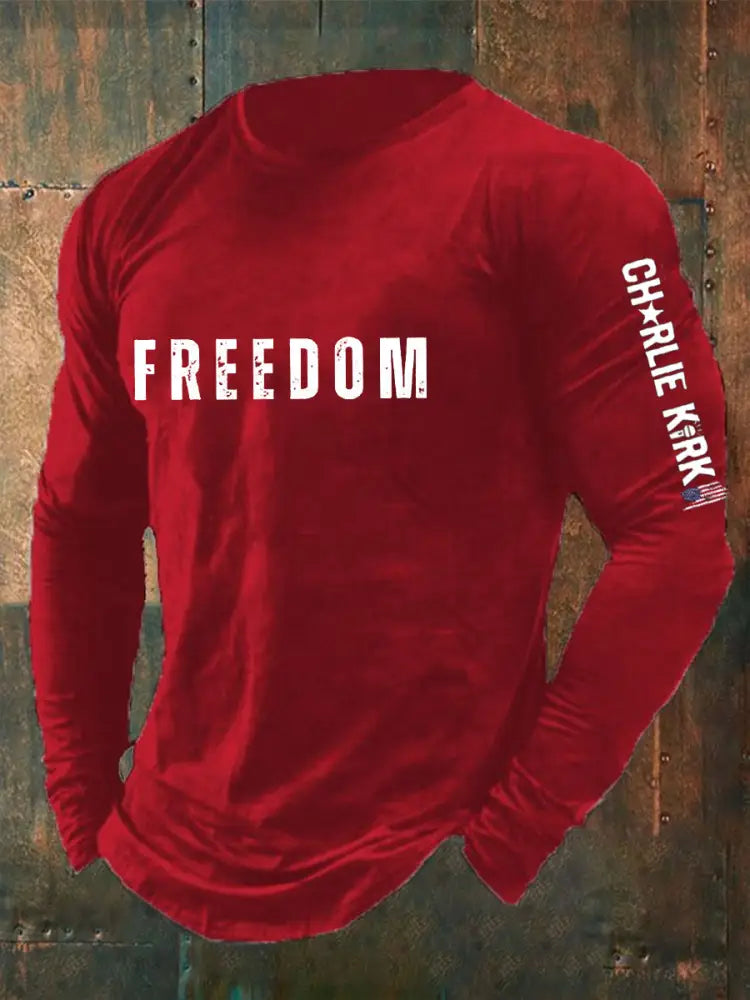 Men’s Freedom Is Not Free R.I.P Charlie Kirk Long Sleeve T-shirt Red / S