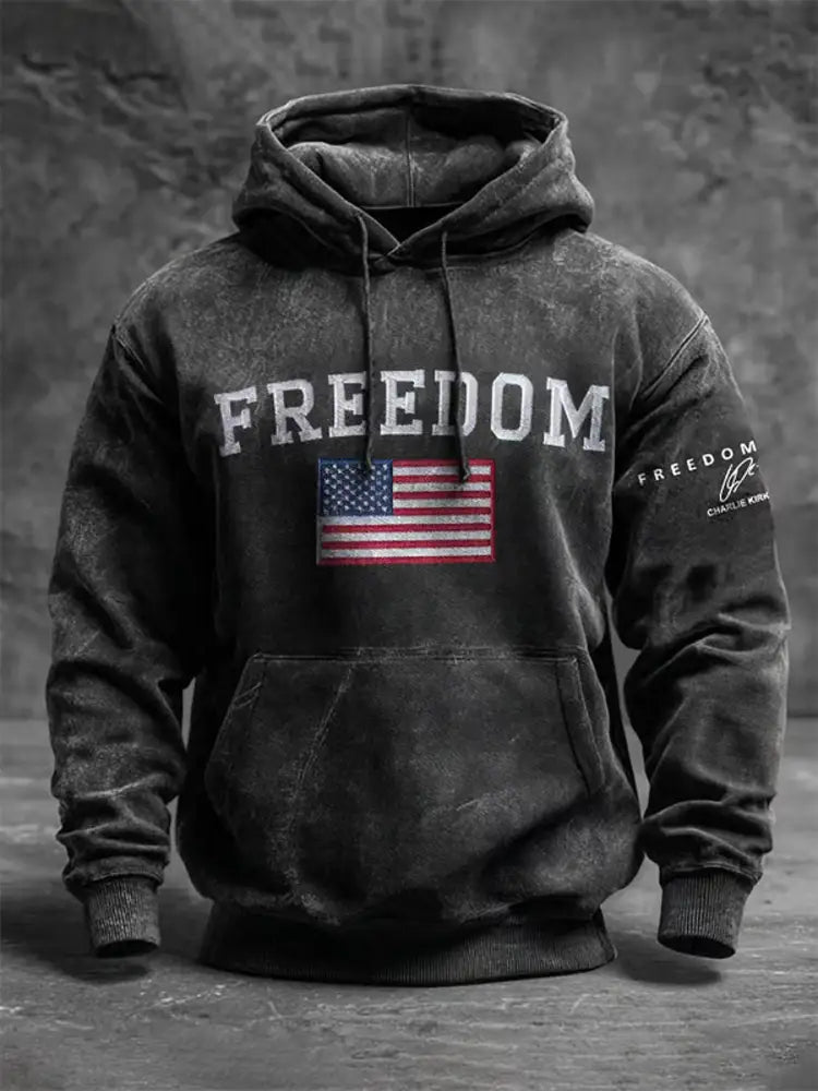 Men’s Freedom Is Not Free R.I.P Charlie Kirk Oversized Drop-Shoulder Hoodie with Pockets Black / S