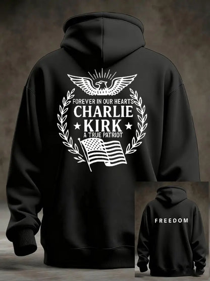 Men’s Freedom Is Not Free R.I.P Charlie Kirk Oversized Drop-Shoulder Hoodie with Pockets Black / S